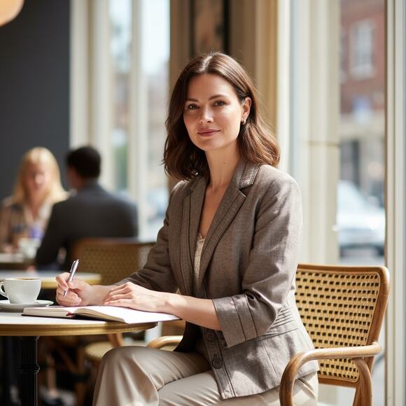 Brown Blazer Linen Blend Jacket 12 Dark Academia Preppy Fitted Coldwater Creek - Picture 12 of 12